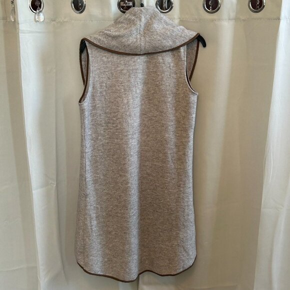 THml Womens Vest Cardigan Small Draped Long Open Front Modern Oversized 16984 - Picture 2 of 10